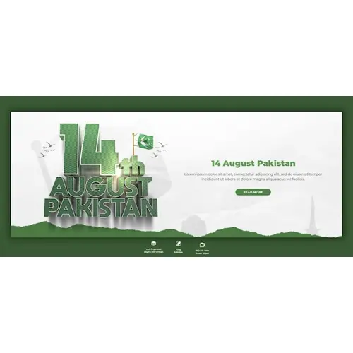 Happy independence day Pakistan Facebook cover or banner template