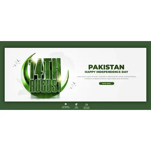 Happy independence day Pakistan Facebook cover or banner template