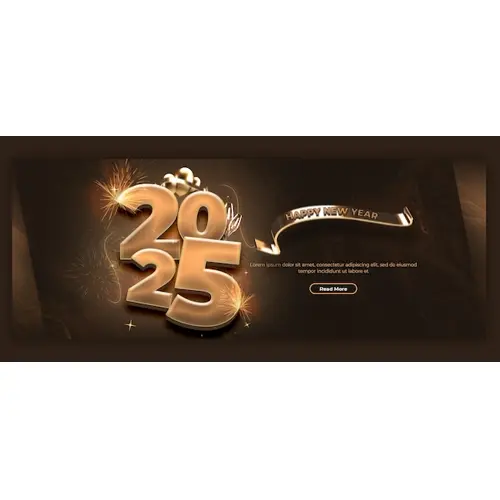 Happy New Year 2025 celebration Facebook cover post design or banner template