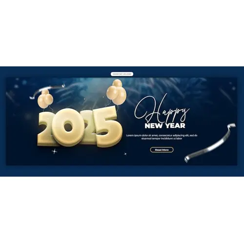 Happy New Year 2025 celebration Facebook cover post design or banner template