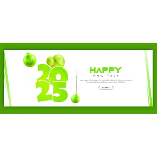 Happy New Year 2025 celebration Facebook cover post design or banner template