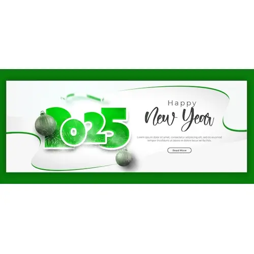 Happy New Year 2025 celebration Facebook cover post design or banner template