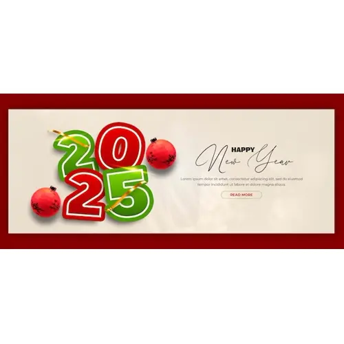 Happy New Year 2025 celebration Facebook cover post design or banner template