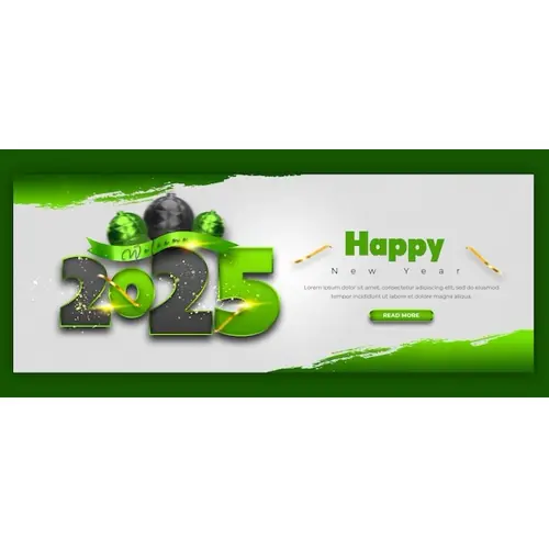 Happy New Year 2025 celebration Facebook cover post design or banner template