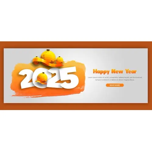 Happy New Year 2025 celebration Facebook cover post design or banner template