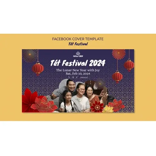 Happy têt celebration facebook cover
