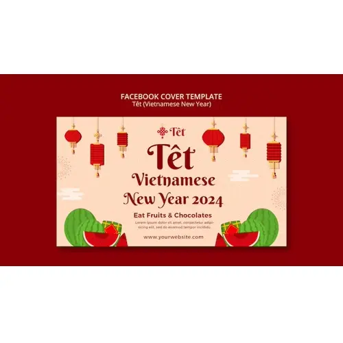 Happy têt celebration facebook cover