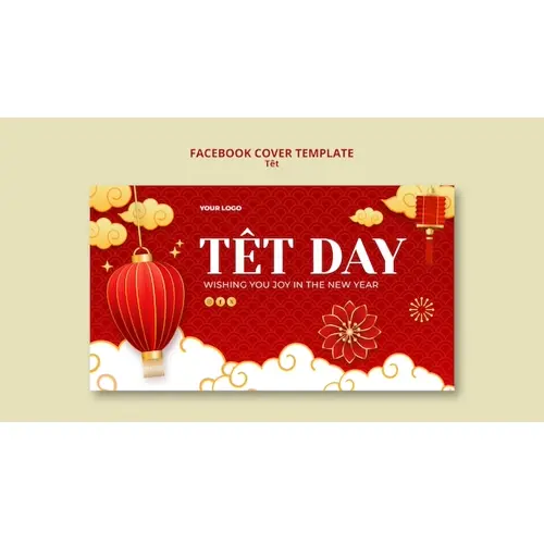 Happy têt celebration facebook cover