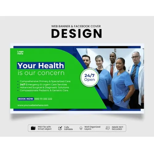 Healthcare Facebook Cover amp Web Banner Template Design
