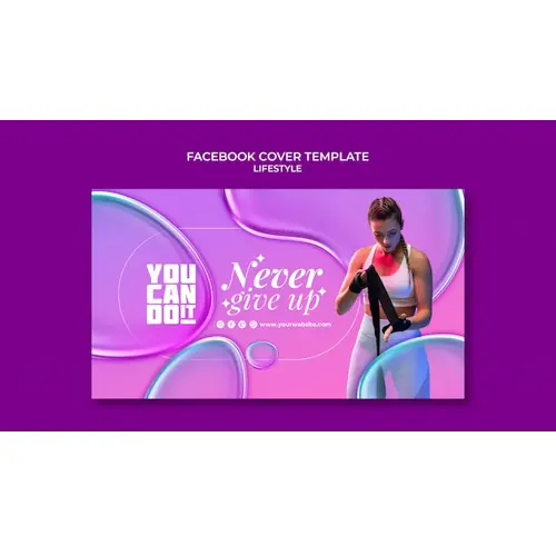 Healthy lifestyle facebook cover template