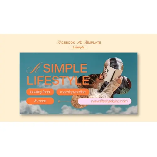 Healthy lifestyle facebook template