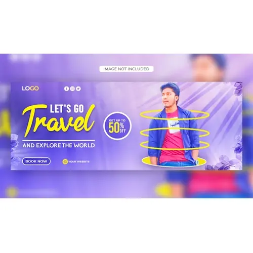 Holiday travel agency facebook cover or social media tour vacations facebook timeline design