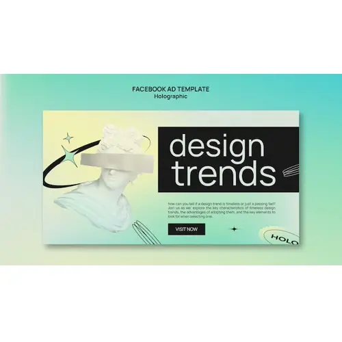 Holographic effect facebook template