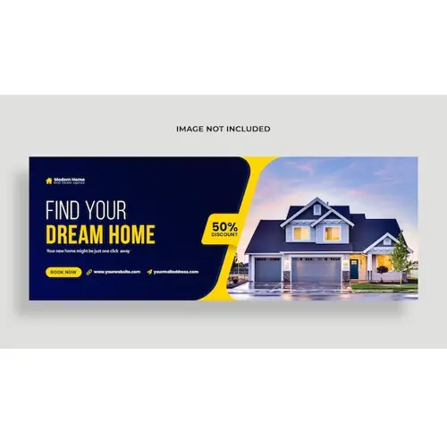 Home sale facebook cover or web banner template