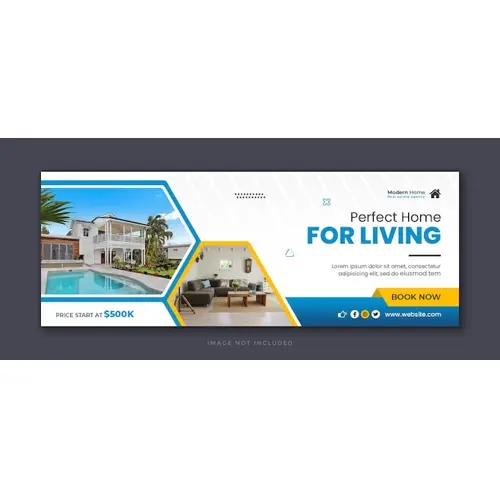 Home sale real estate social media facebook cover template