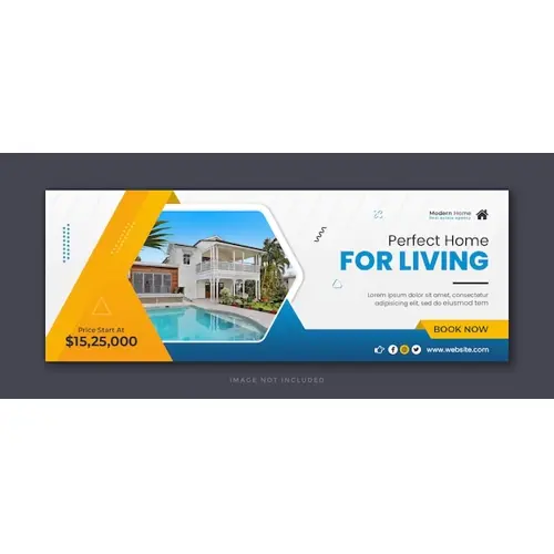 Home sale real estate social media facebook cover template