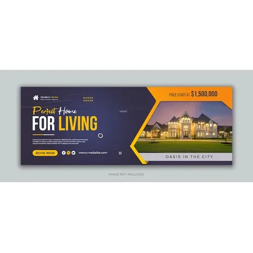 Home sale real estate social media facebook cover template