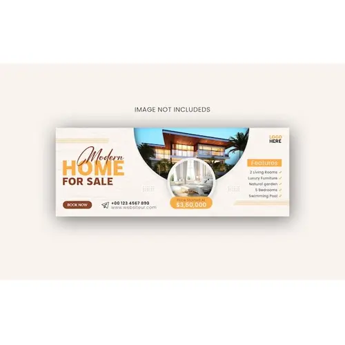 Home sale real estate social media Facebook cover and web banner template