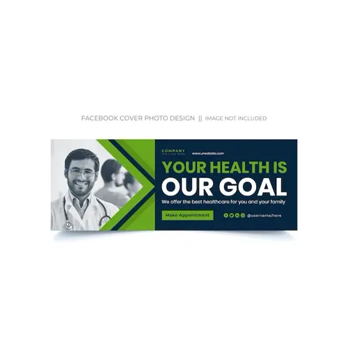 Hospital services facebook cover template psd file