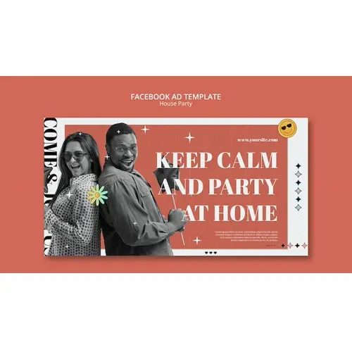 House music party facebook template