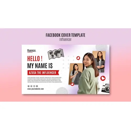 Influencer career facebook cover template