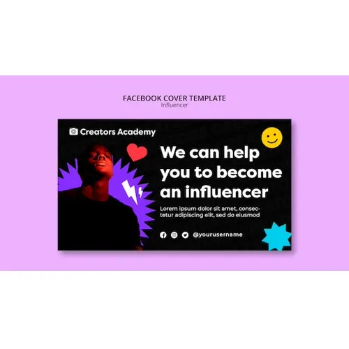 Influencer career facebook cover template