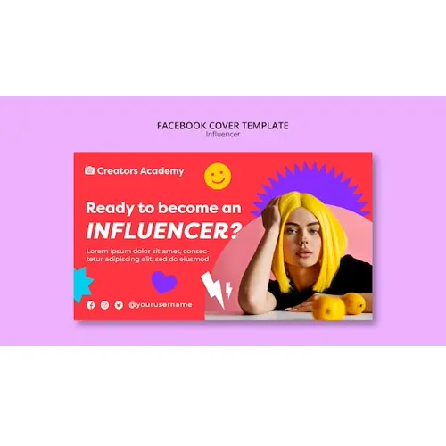Influencer career facebook cover template