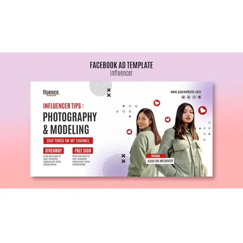 Influencer career facebook template