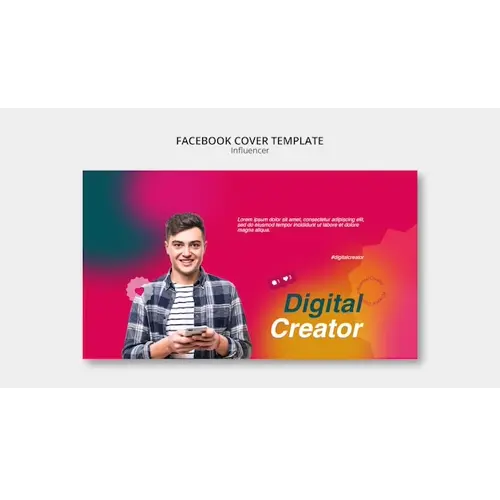 Influencer content facebook cover template