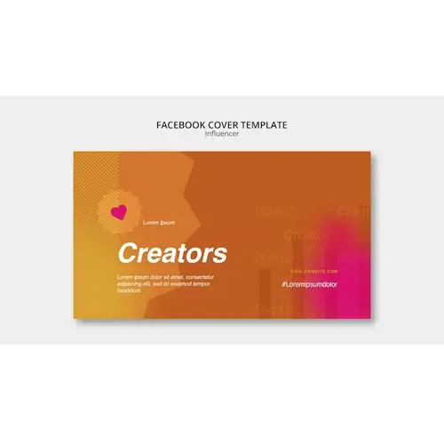 Influencer content facebook cover template