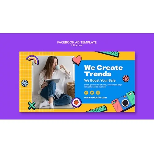 Influencer content facebook template