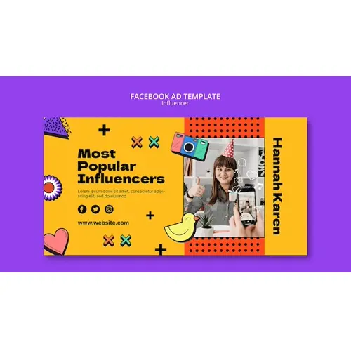 Influencer content facebook template