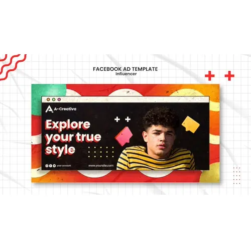 Influencer facebook ad design template