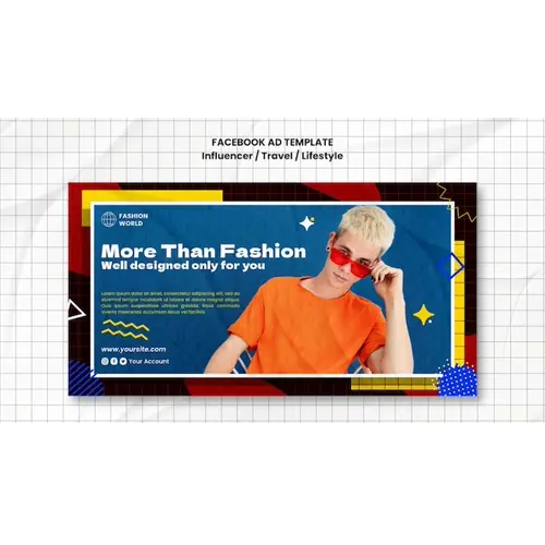 Influencer facebook ad design template