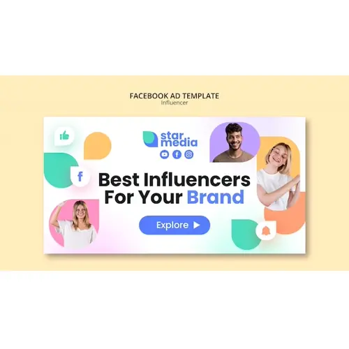 Influencer facebook ad design template