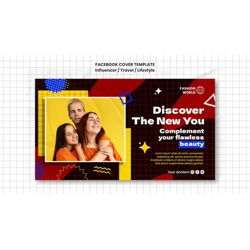 Influencer facebook cover design template