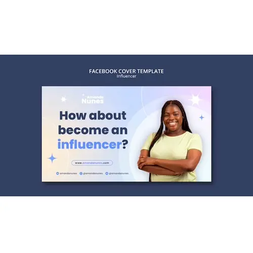 Influencer facebook cover design template