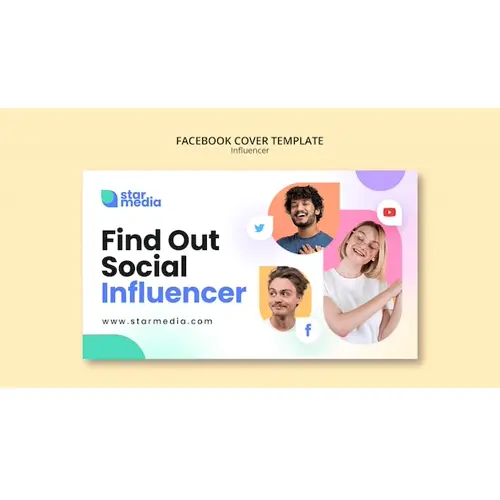 Influencer facebook cover design template