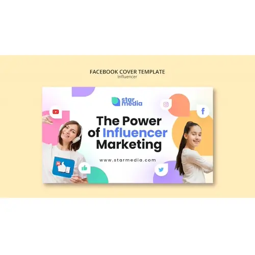 Influencer facebook cover design template