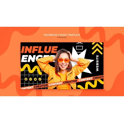 Influencer lifestyle facebook cover template