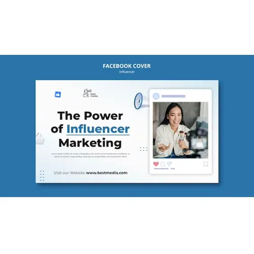 Influencer work facebook cover template