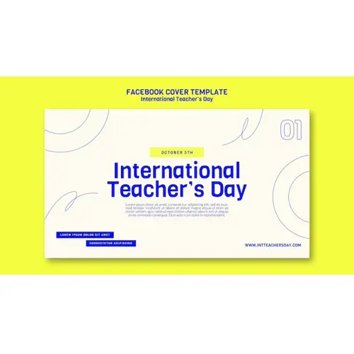 International teacher's day facebook cover template