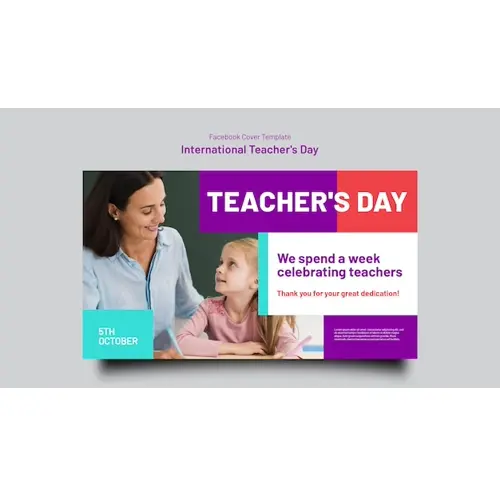 International teacher's day facebook cover