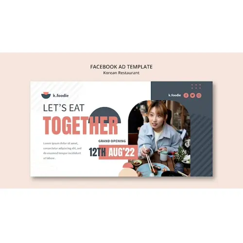 Korean food restaurant facebook template