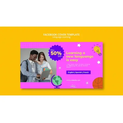 Language learning facebook cover