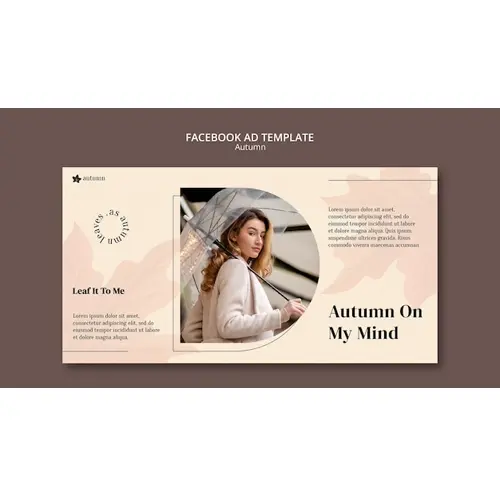 Leaf shape autumn  facebook template