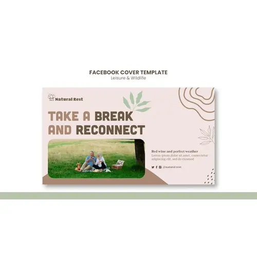 Leisure and wildlife facebook cover template