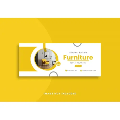 Light modern furniture facebook cover template design