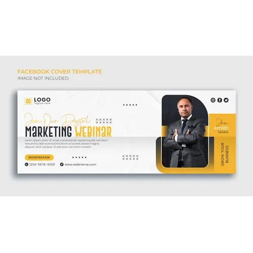 Live business webinar banner and digital marketing agency facebook timeline cover template