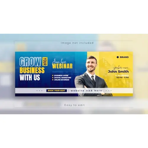 Live webinar web banner for marketing business or Facebook social media cover template design